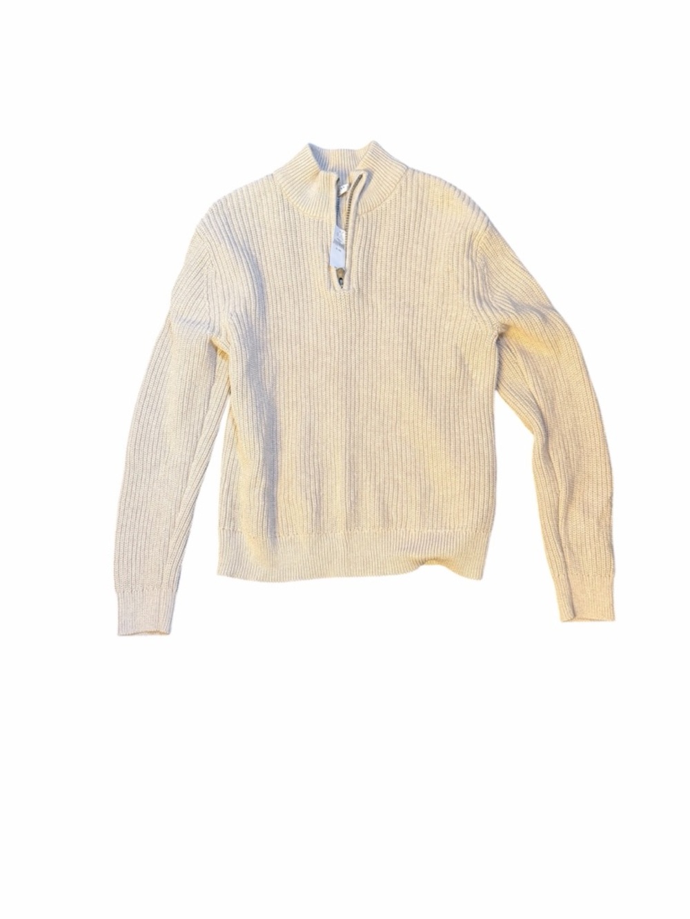 GAP Kids Cream Ribbed Quarter-Zip Pullover Sweater Size 12/XL